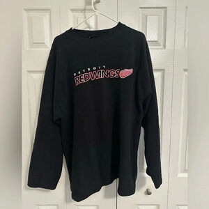 Vintage XL Pro Edge Detroit Red Wings Black Crewneck Sweatshirt with Red Logo